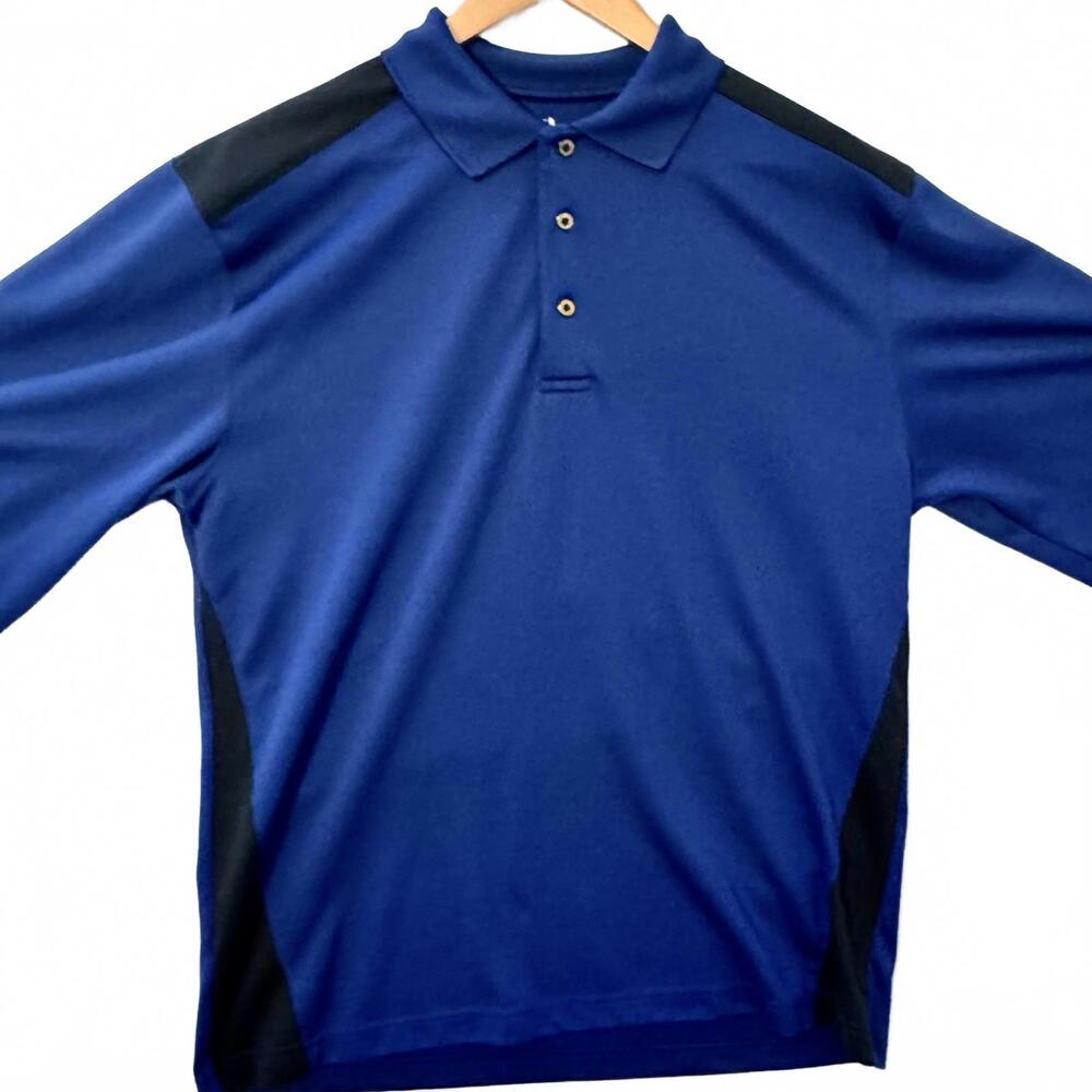 Grand Slam Golf Polo Long Sleeve Collared Men's‎ Polyester Large Navy Blue